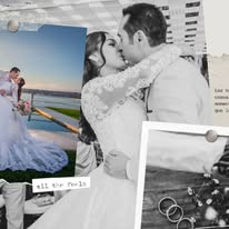 Collage artístico de una ceremonia de boda